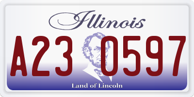 IL license plate A230597