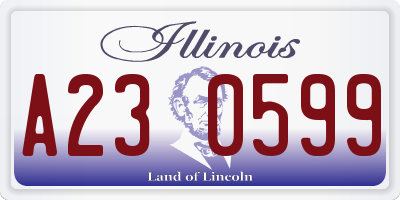 IL license plate A230599