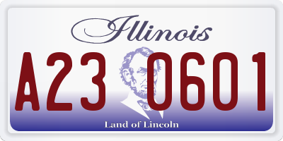 IL license plate A230601