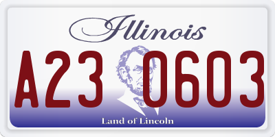IL license plate A230603
