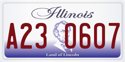 IL license plate A230607
