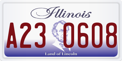 IL license plate A230608