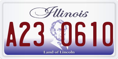 IL license plate A230610