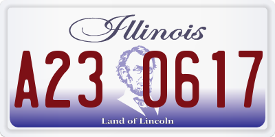 IL license plate A230617