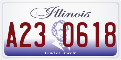 IL license plate A230618
