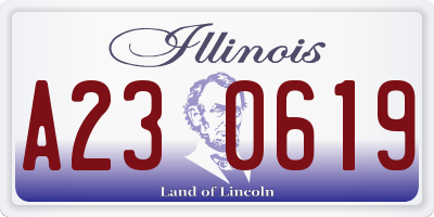 IL license plate A230619