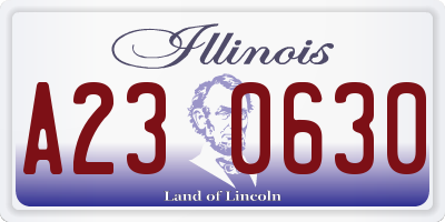 IL license plate A230630