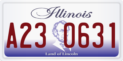 IL license plate A230631