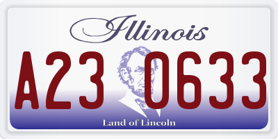 IL license plate A230633