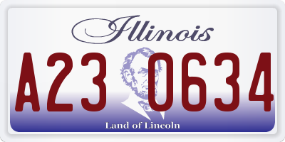 IL license plate A230634