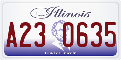 IL license plate A230635