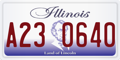 IL license plate A230640