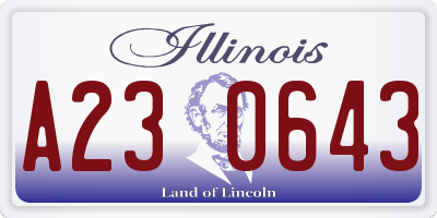 IL license plate A230643