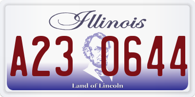 IL license plate A230644