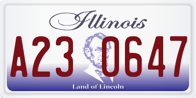 IL license plate A230647