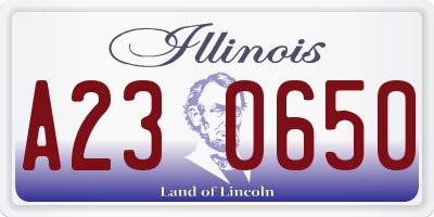 IL license plate A230650
