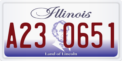 IL license plate A230651