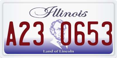 IL license plate A230653