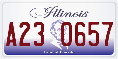 IL license plate A230657