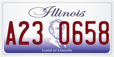 IL license plate A230658
