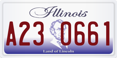 IL license plate A230661