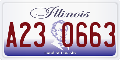 IL license plate A230663