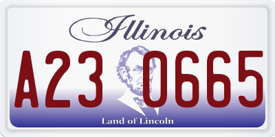 IL license plate A230665