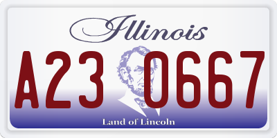 IL license plate A230667