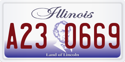 IL license plate A230669