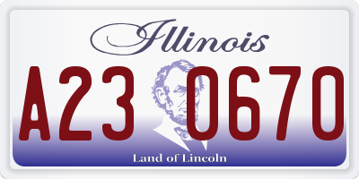 IL license plate A230670