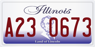 IL license plate A230673