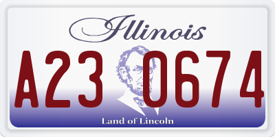IL license plate A230674