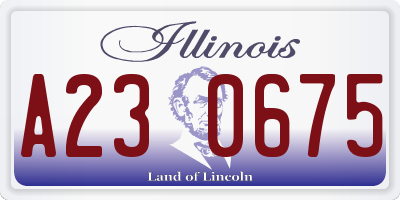 IL license plate A230675