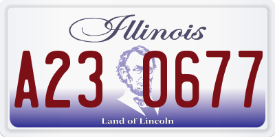 IL license plate A230677