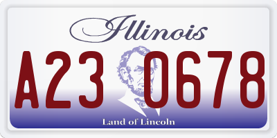IL license plate A230678