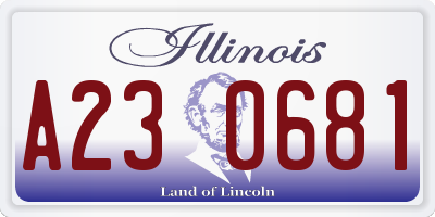 IL license plate A230681