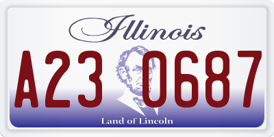 IL license plate A230687