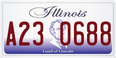 IL license plate A230688