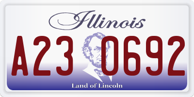 IL license plate A230692