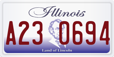 IL license plate A230694