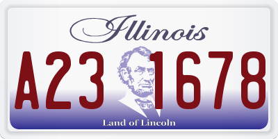 IL license plate A231678