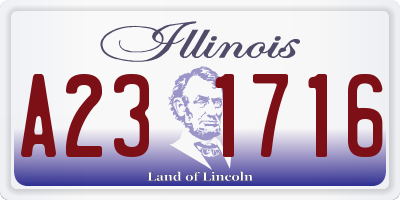 IL license plate A231716