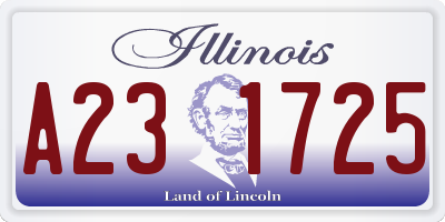 IL license plate A231725