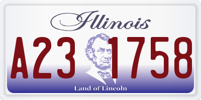IL license plate A231758