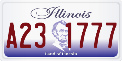 IL license plate A231777