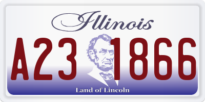 IL license plate A231866