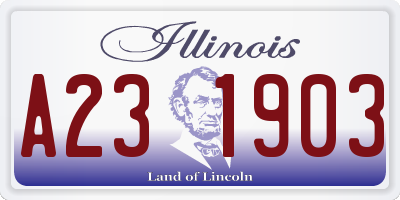 IL license plate A231903