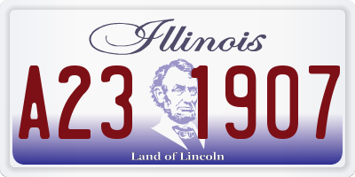 IL license plate A231907