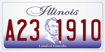 IL license plate A231910