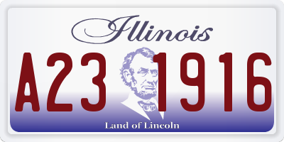 IL license plate A231916
